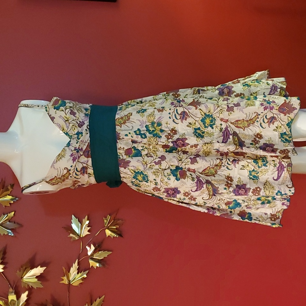 French Spy Dress Floral Zip As New